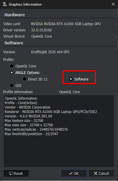 angle software mode